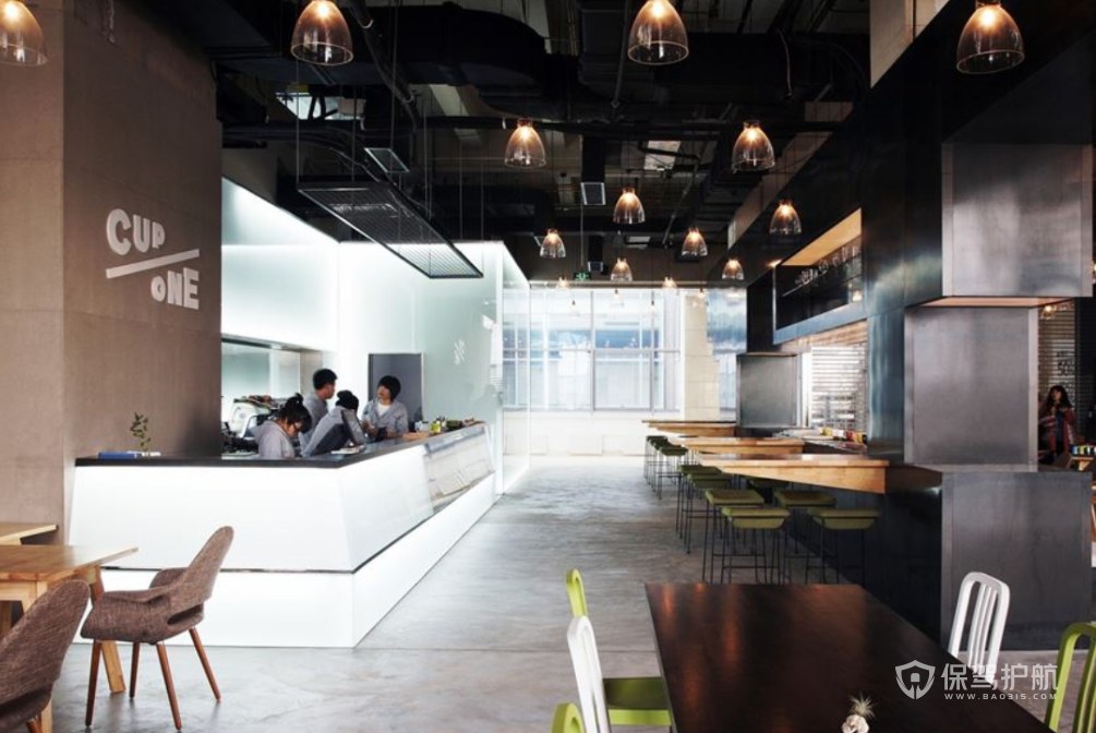 现代工业风格咖啡馆装修效果图