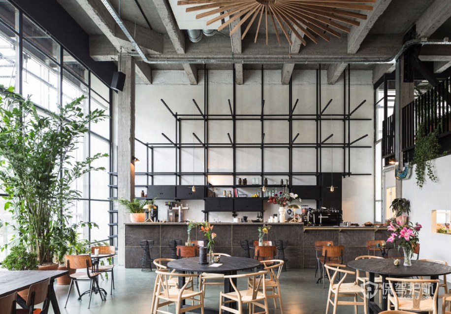 工业文艺风格咖啡厅装饰效果图