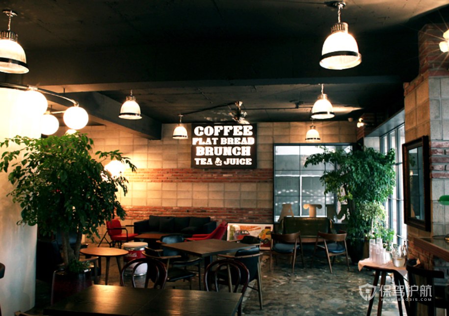 复古古典风咖啡厅布局效果图