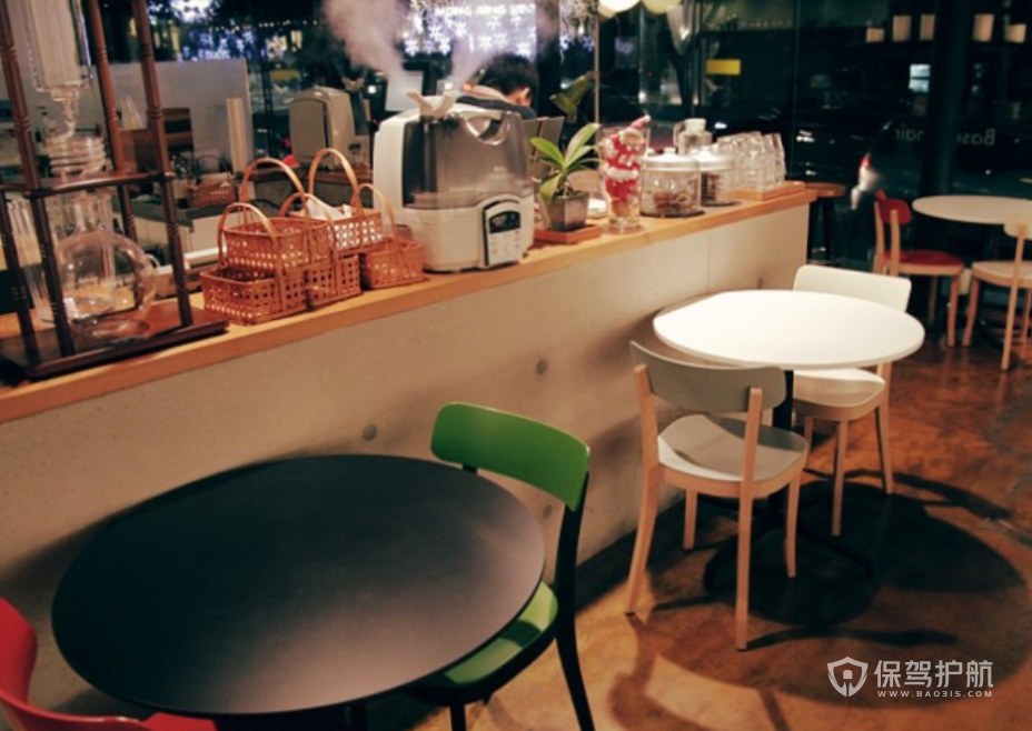 韩式风格饮品店桌椅装修效果图