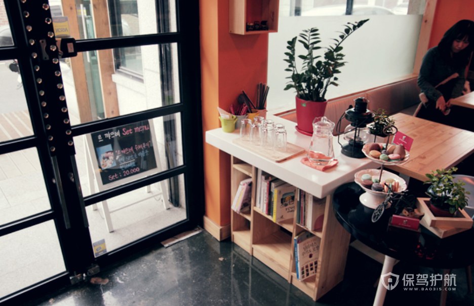 韩式风格饮料店门厅装修效果图