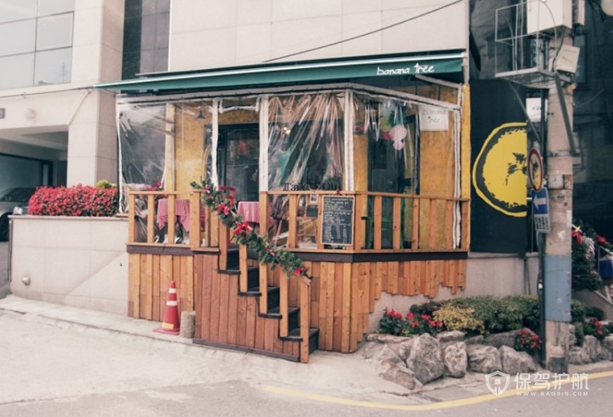 韩式风格小咖啡馆门面装修效果图