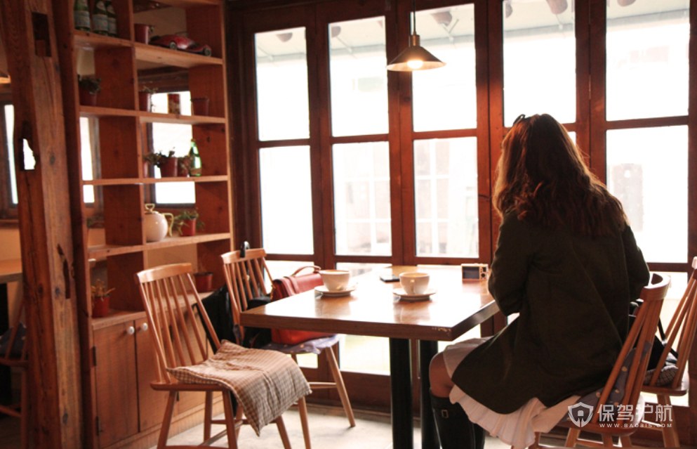 小户型复古风咖啡馆装修效果图