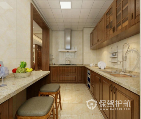 120平米花6万中式装修效果图—厨房