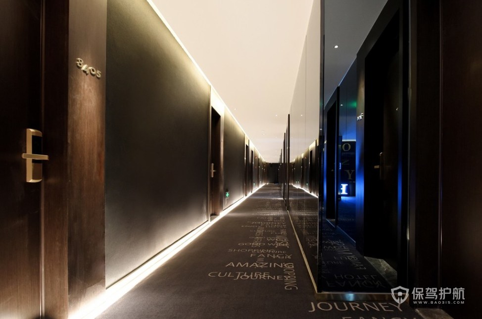 现代时尚风格酒店走廊装修效果图
