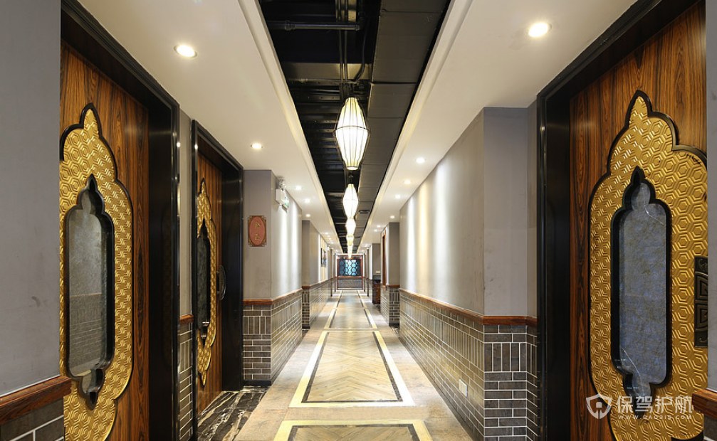 中式风格饭店走廊装修效果图
