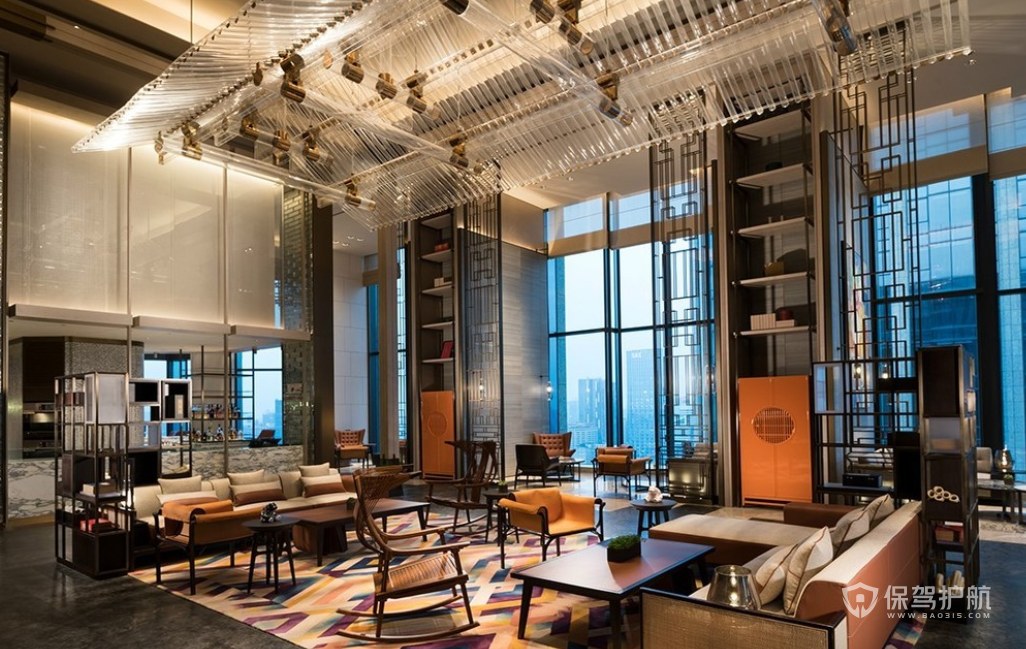 现代古典风酒店咖啡厅装修效果图