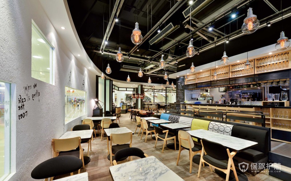 现代风格商场轻食咖啡厅装修效果图