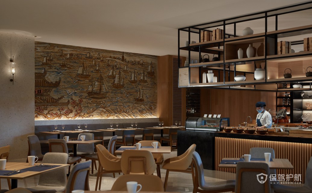 日式风格酒店咖啡厅装修效果图