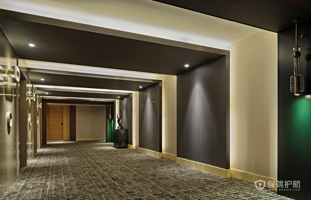现代风格商务酒店走廊装修效果图