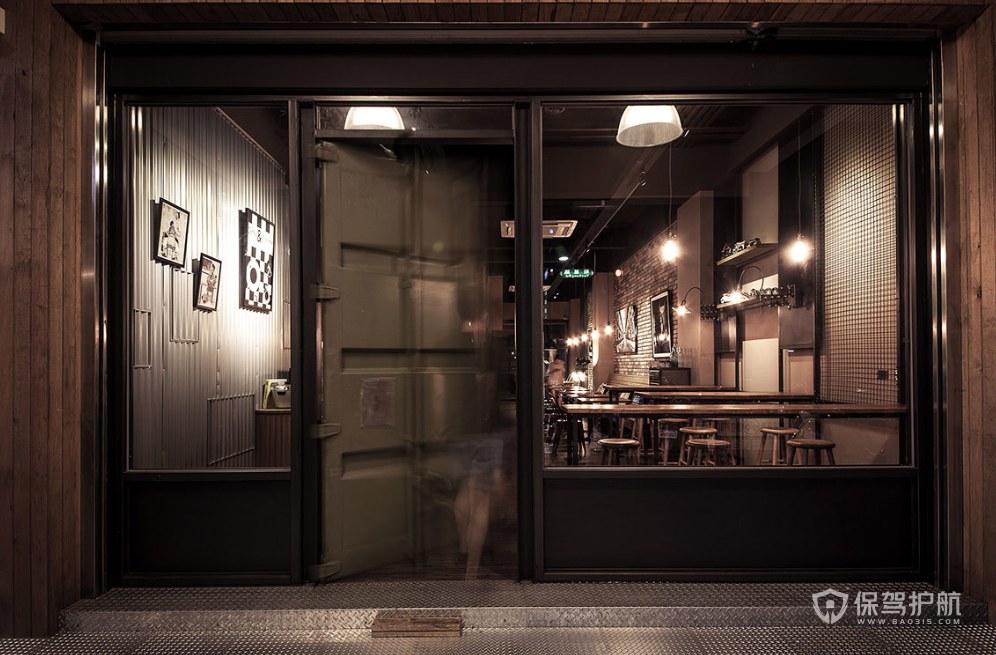 工业风格咖啡厅门面装修效果图