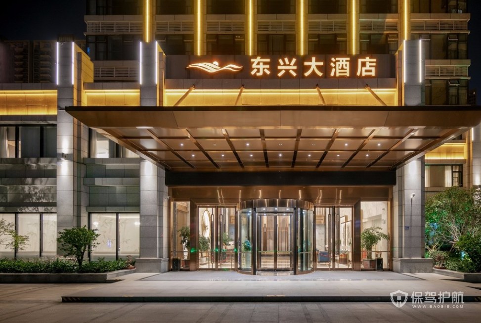 新中式风格酒店门面装修效果图