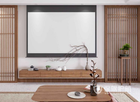日式风格客厅电视背景墙装修效果图