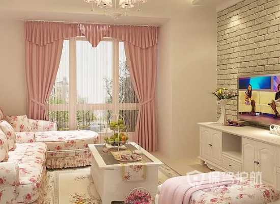韩式风格两居室客厅装修效果图