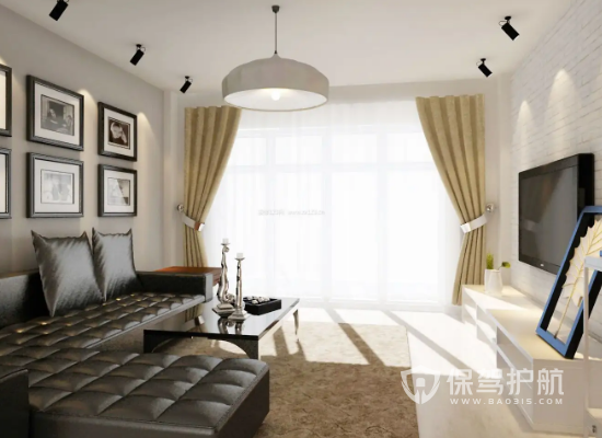 现代风格两居室客厅沙发布局效果图