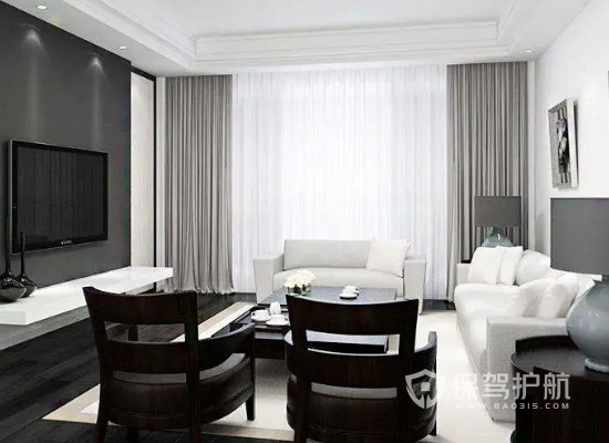 现代风格黑白三居室客厅装修效果图