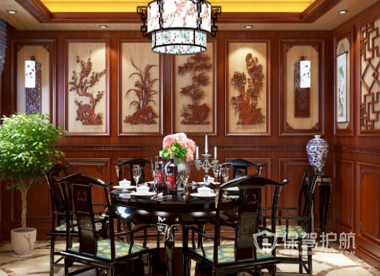 中式风格别墅餐厅装修实景图