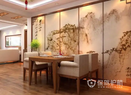 中式风格四居室餐厅装修实景图