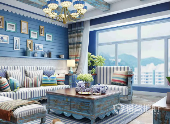 地中海风格四居室客厅装饰效果图