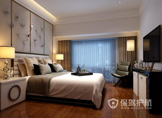 新中式风格三居室次卧装修效果图