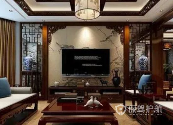 中式古典风格四居室客厅装修效果图