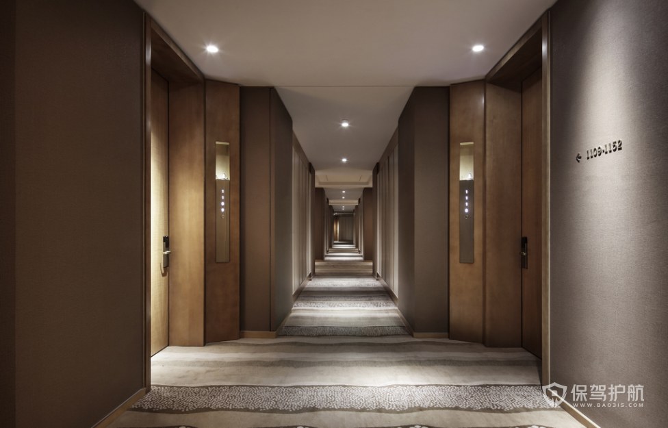 现代简约风格酒店走廊装修效果图