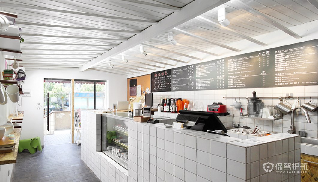 现代简约风格咖啡小店收银台装修效果图