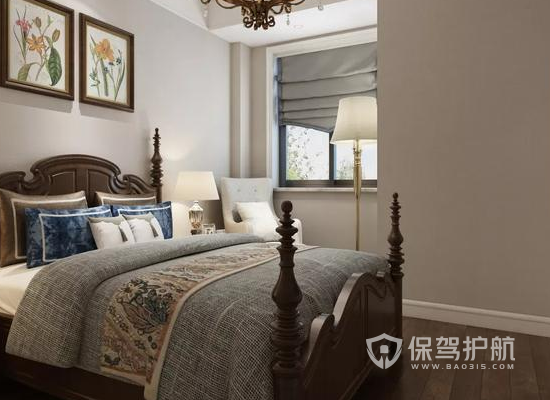 现代美式风格三居室次卧装修实景图