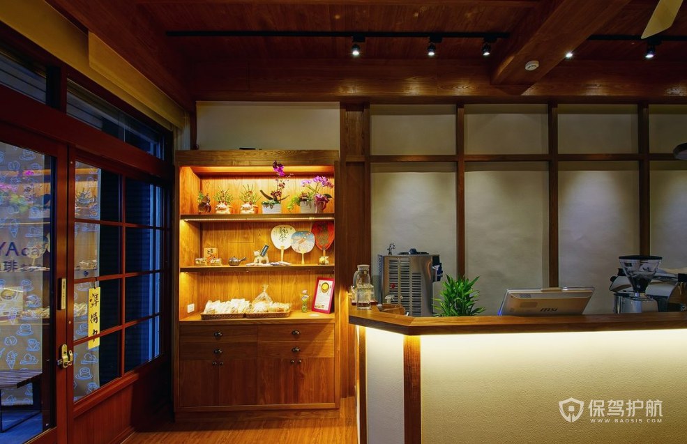 日式风情咖啡店门厅装修效果图