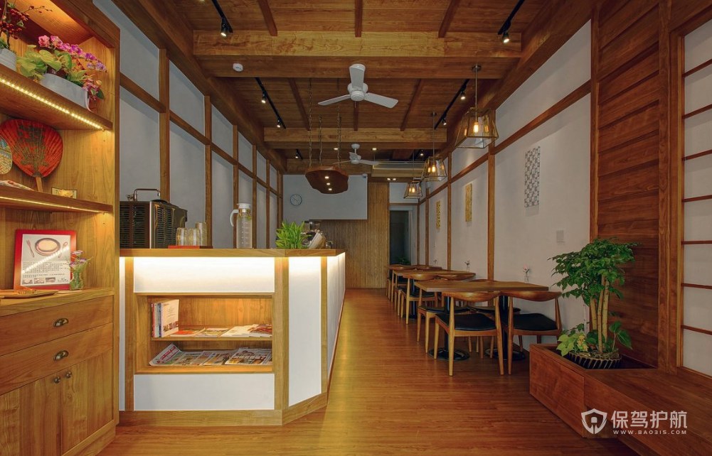 日式风情咖啡店布局效果图