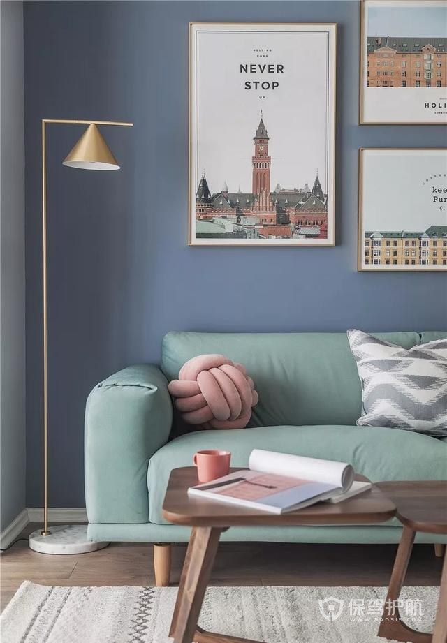 灰蓝色沙发搭配效果图图片