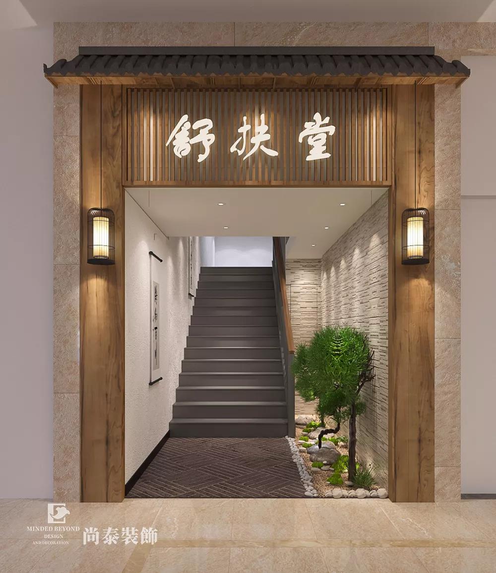 门头设计模拟了传统的中式建筑样式,屋檐瓦片越历经岁月的洗礼,反而