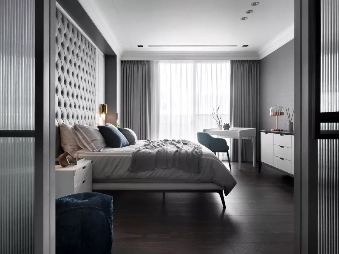 黑白灰现代简约风格三居室装修效果图