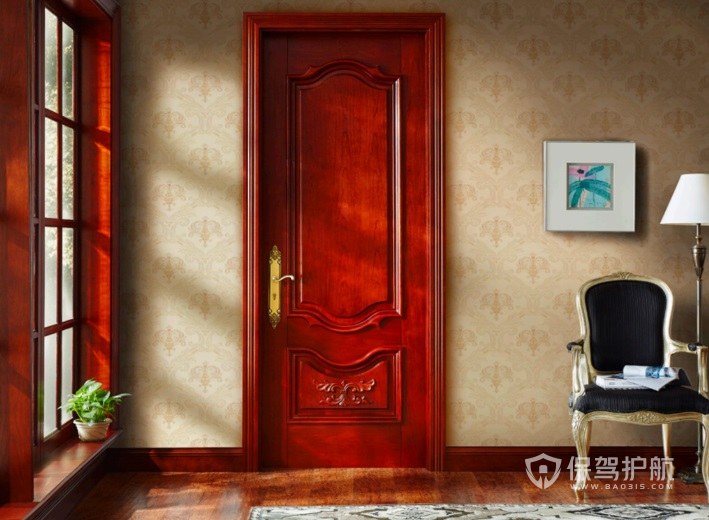 红色卧室门装修效果图图片