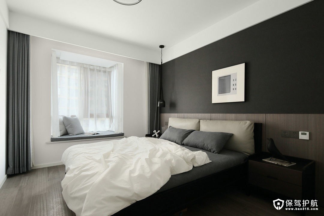 130平4居室现代黑白灰装修效果图