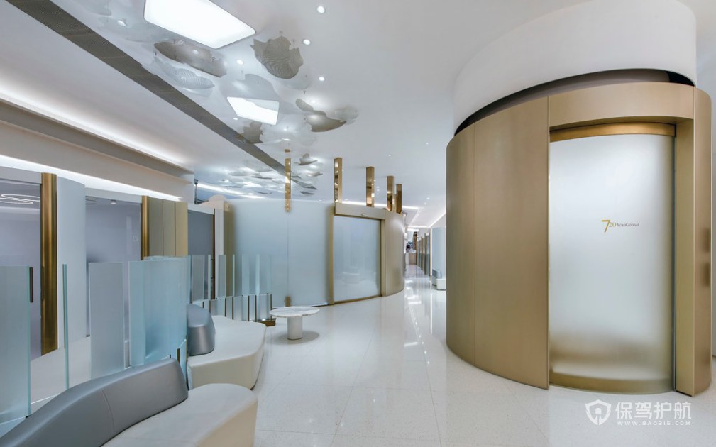 现代风格医疗机构门厅走廊装修效果图