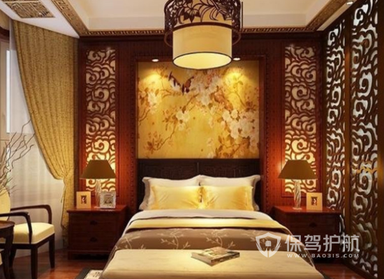 中式古典风格三室两厅卧室装修效果图