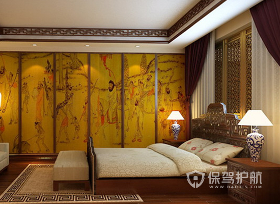 中式古典风格两居室卧室装修效果图