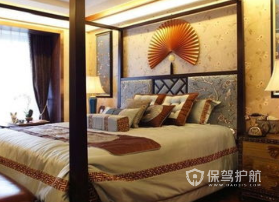 中式古典风格别墅卧室装修实景图