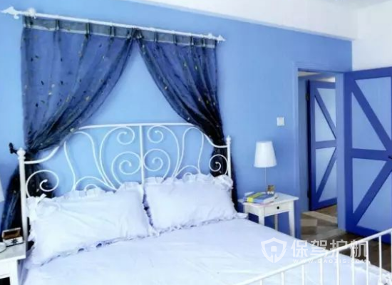 地中海风格三居室卧室装修实景图