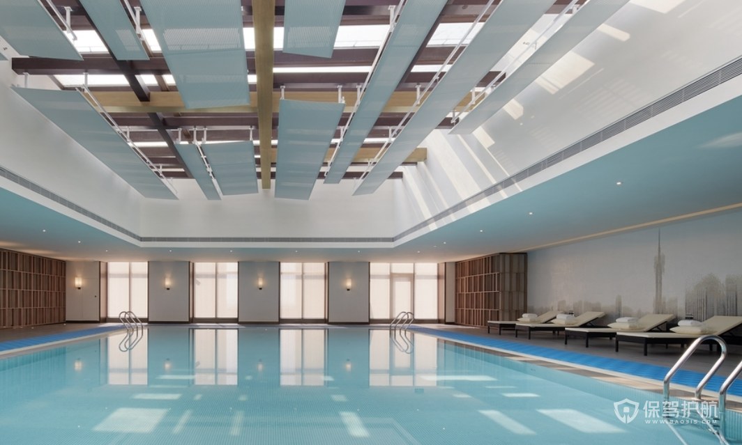 现代风格酒店顶楼泳池装修效果图