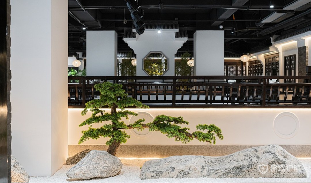 新中式风格饭店走廊装修效果图