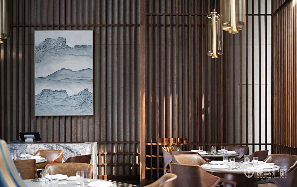 中式风格度假酒店西餐厅装修效果图