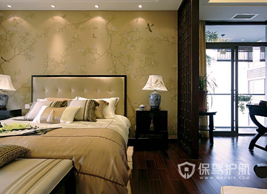 中式风格四居室卧室装修实景图