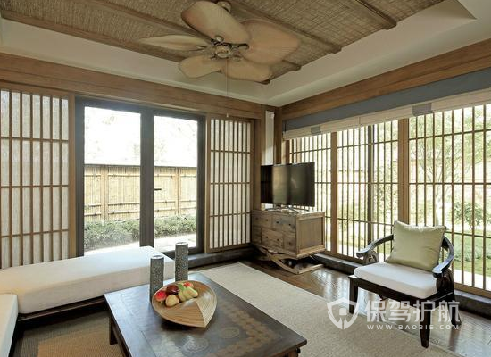 日式风格三室一厅客厅装修实景图