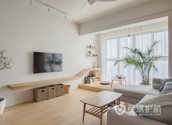 日式极简风格客厅装修实景图