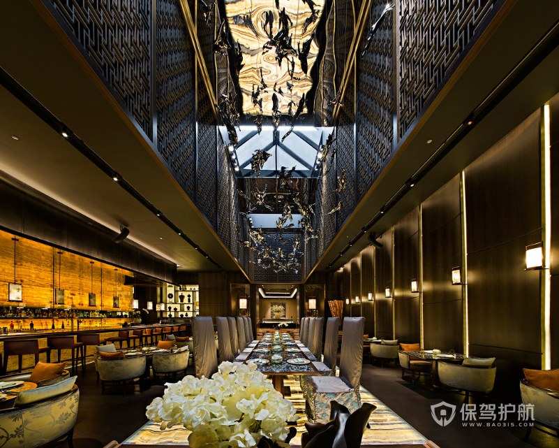 中式风格酒店西餐厅装修效果图