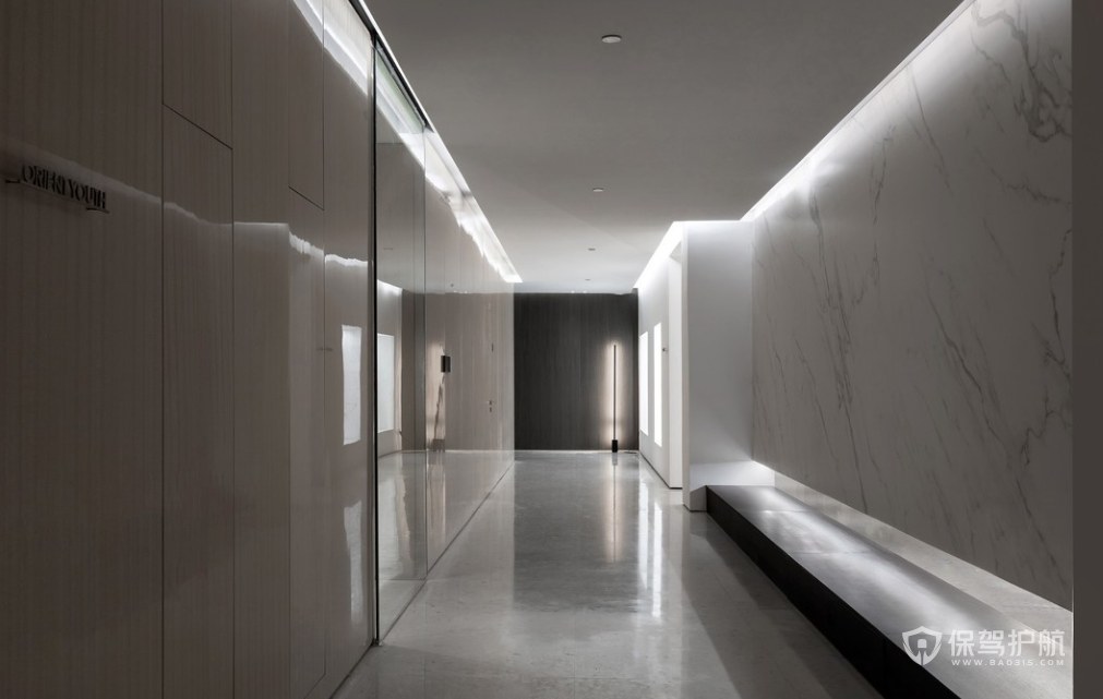 极简风格家具展厅走廊装修效果图