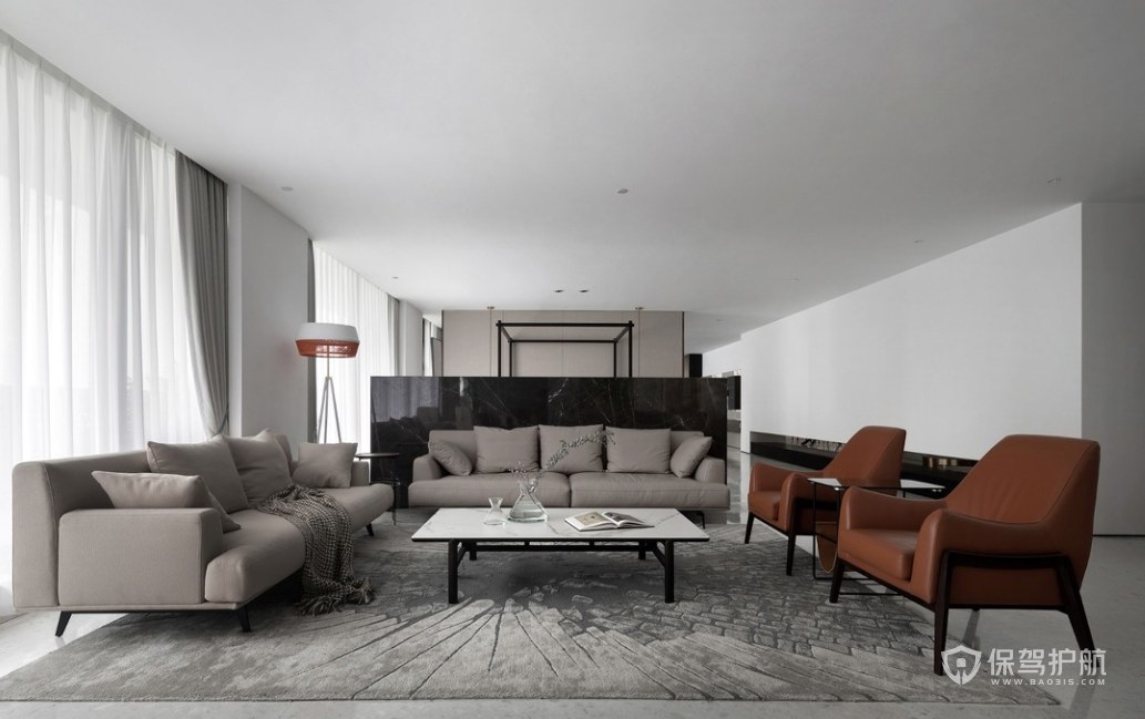 现代风格家具展厅沙发摆放效果图