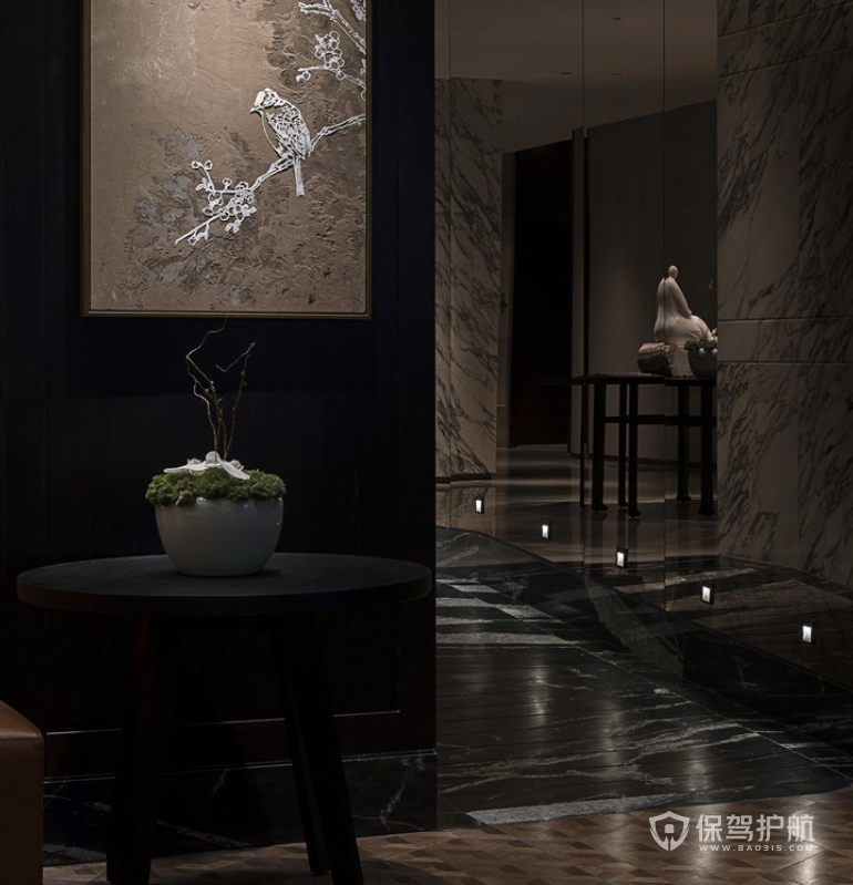 中式古典风格酒店走廊装修效果图